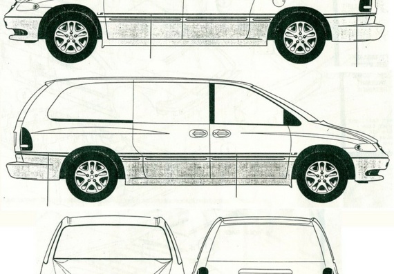 Dodge Grand Caravan (1996) - drawings (drawings) of the car